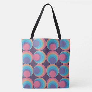 Retro Cosmic Orbit Tiles Tote Bag