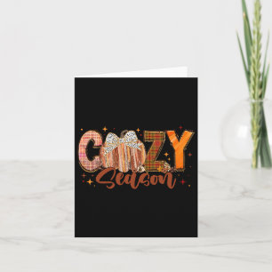 Retro Cosy Season Pumpkin Bow Tis The Season Thank Card