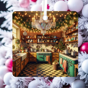 Retro Cottage Kitsch Retro Christmas Personalised Metal Tree Decoration