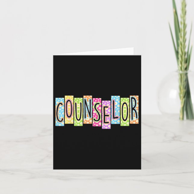 Retro Counsellor Back To School Colourful Graphic  Card (Front)