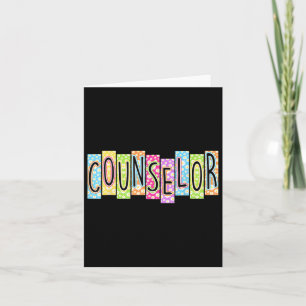 Retro Counselor Back To School Colorful Graphic  Card