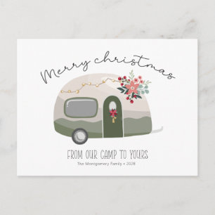 Retro Country Camper Merry Christmas Card 