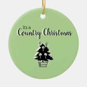 Retro Country Christmas Tree Green Ceramic Tree Decoration