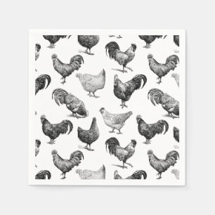 Retro Country Farm Chicken Pattern Napkin