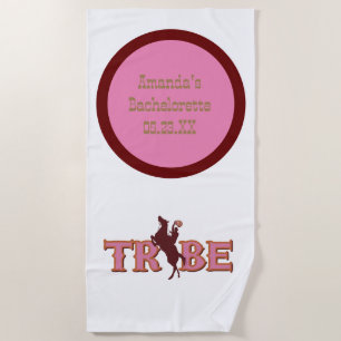 Retro Country Tribe Bachelorette Party  Beach Towel