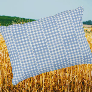 Retro Country Vintage Blue White Gingham Checks  Decorative Cushion