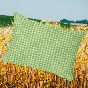 Retro Country Vintage Fun Green Gingham Checks  Decorative Cushion
