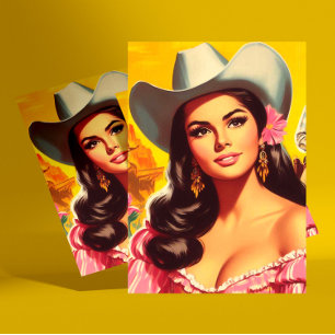 Retro Country Woman Postcard