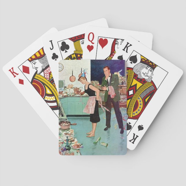 Retro Couple After Party Playing Cards (Back)