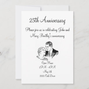 Retro Couple Anniversary Invitation