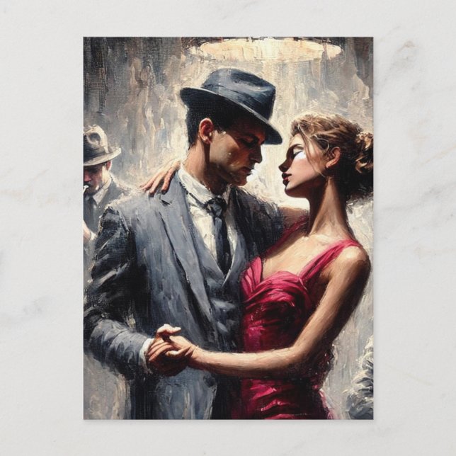 Retro Couple Dancing Jazz Club Postcard (Front)
