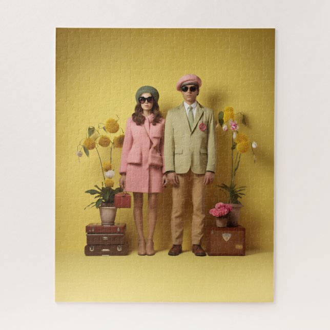 Retro Couple In Yellow Jigsaw Puzzle (Vertical)