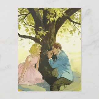 Retro couple postcard
