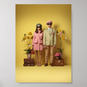 Retro Couple Poster
