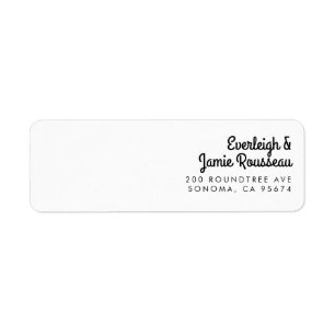 Retro Couple Script Name Return Address