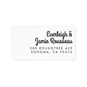 Retro Couple Script Name Return Address Label