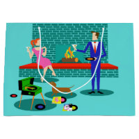 Retro Couple with Dog Gift Bag