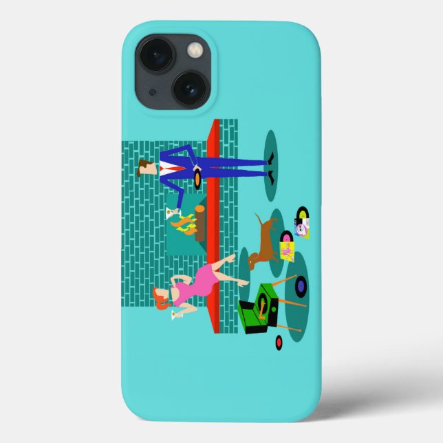 Retro Couple with Dog iPhone 6 Case (Back)