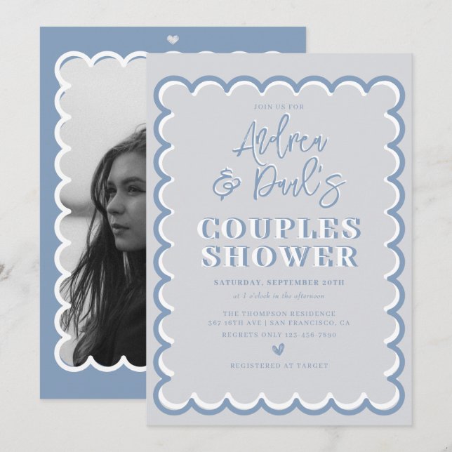 Retro Couples Shower Invitation (Front/Back)