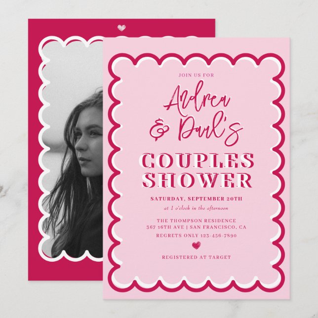 Retro Couples Shower Invitation (Front/Back)