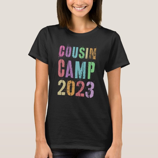 Retro COUSIN CAMP 2023 Grandma Grandpa Camping Aut T-Shirt (Front)