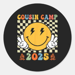 Retro Cousin Camp 2025 Family Vacation Summer Camp Classic Round Sticker
