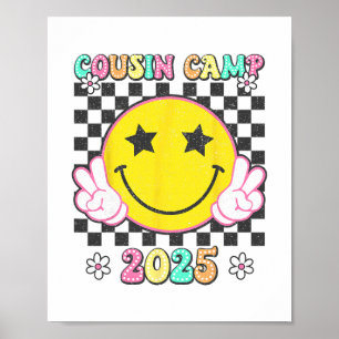 Retro Cousin Camp 2025 Family Vacation Summer Camp Poster