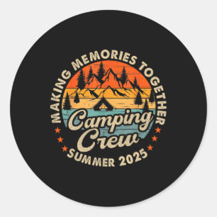 Retro Cousin Crew 2025 Camping Cousins Summer 2025 Classic Round Sticker