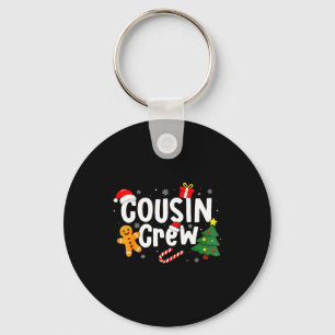 Retro Cousin Crew Gingerbread Santa Family Matchin Key Ring
