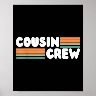 Retro Cousin Crew Stripes Summer Vacation Family Poster
