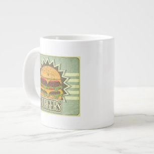 Retro Cover For Fast Food Menu Large Coffee Mug