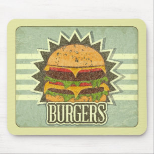Retro Cover For Fast Food Menu Mouse Mat