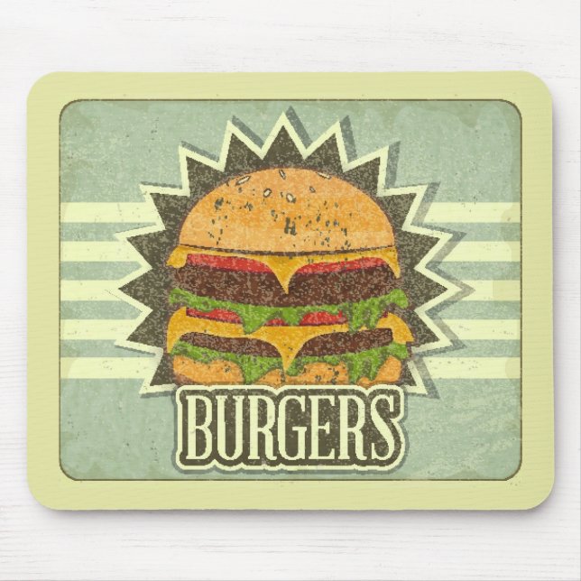 Retro Cover For Fast Food Menu Mouse Mat (Front)
