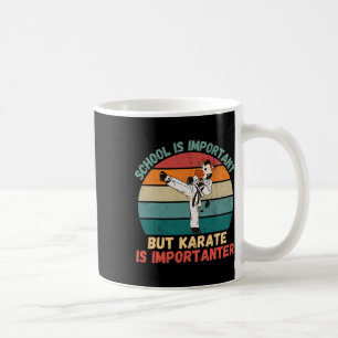Retro Cow School Is Important Karate Is Importante Coffee Mug