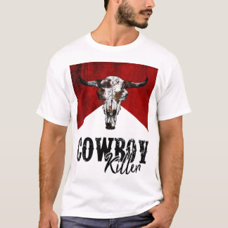 Retro Cow Skull Cowboy Killer Western Country Cowg T-Shirt
