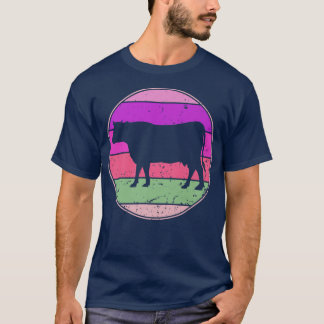 Retro Cow Vintage Cow Animal Farm Family Farmer 80 T-Shirt