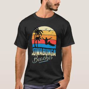 Retro COWABUNGA BEACHES Surfing Surfer T-Shirt