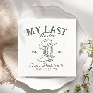 Retro Cowboy Bachelorette Party  Napkin
