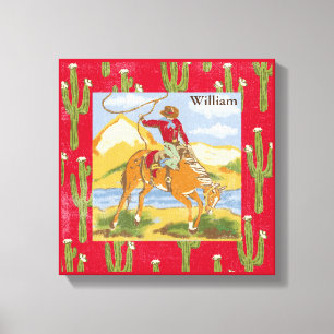 Retro Cowboy Canvas Print