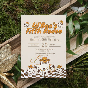 Retro Cowboy Halloween Chequered Pattern Birthday  Invitation