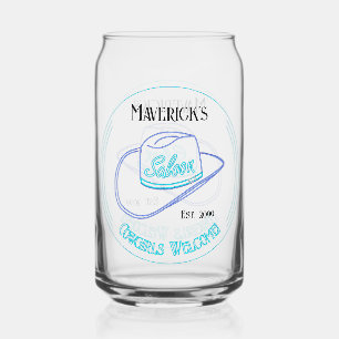 Retro Cowboy Saloon Can Beer Drinkware Glass