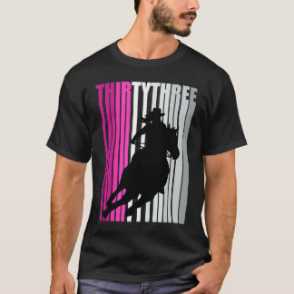 Retro Cowgirl Birthday 33rd Rodeo Horse Queen Barr T-Shirt