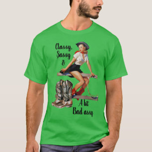 Retro Cowgirl Boots Classy Sassy Western Country C T-Shirt