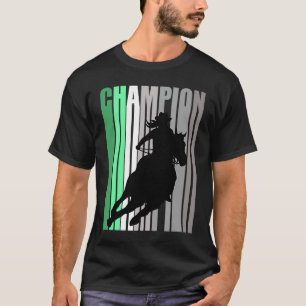 Retro Cowgirl Champion Horse Riding Barrel Racing T-Shirt