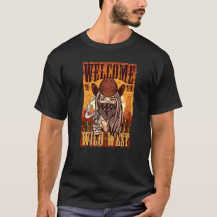Retro Cowgirl Hat Welcome To The Wild West Western T-Shirt