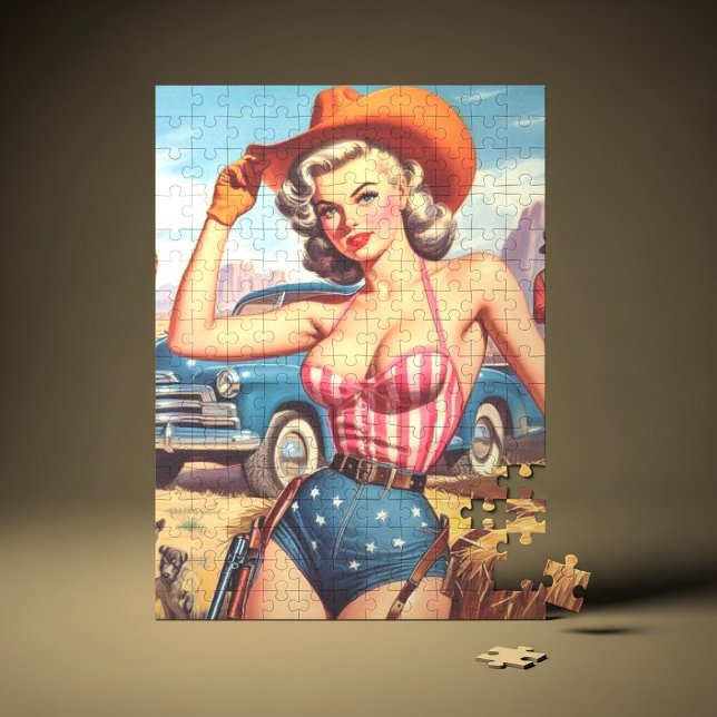 Retro Cowgirl Pin Up Jigsaw Puzzle (Creator Uploaded)