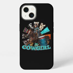 Retro Cowgirl Riding Horse Cowhide Horse Racing We iPhone 13 Case