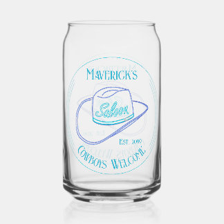 Retro Cowgirl Saloon Can Beer Drinkware Can Glass