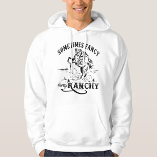 Retro Cowgirl Sometimes Fancy Always Ranchy Horse  Hoodie