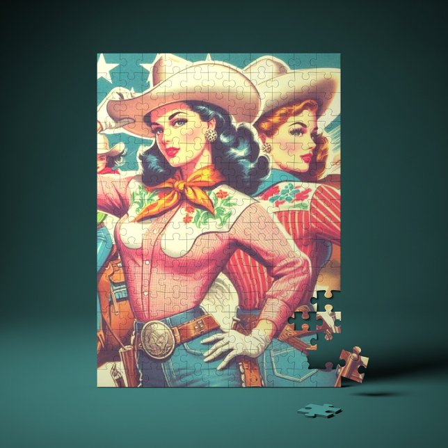 Retro Cowgirls Pin-ups Jigsaw Puzzle (Creator Uploaded)